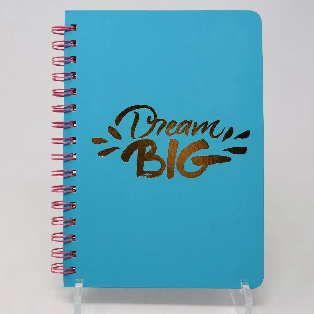Dream Big Spiral Journal Hardcover Lined Pages Diary Back to School Notes Doodle
